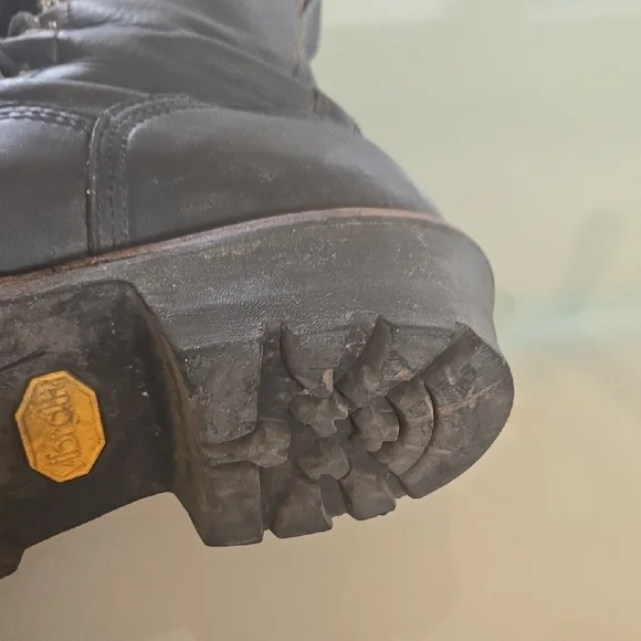 Chippewa Black Leather Lace-Up Work Boots - Picture 8 of 12